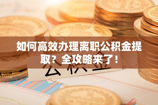 一站式如何高效办理离职公积金提取？全攻略来了！